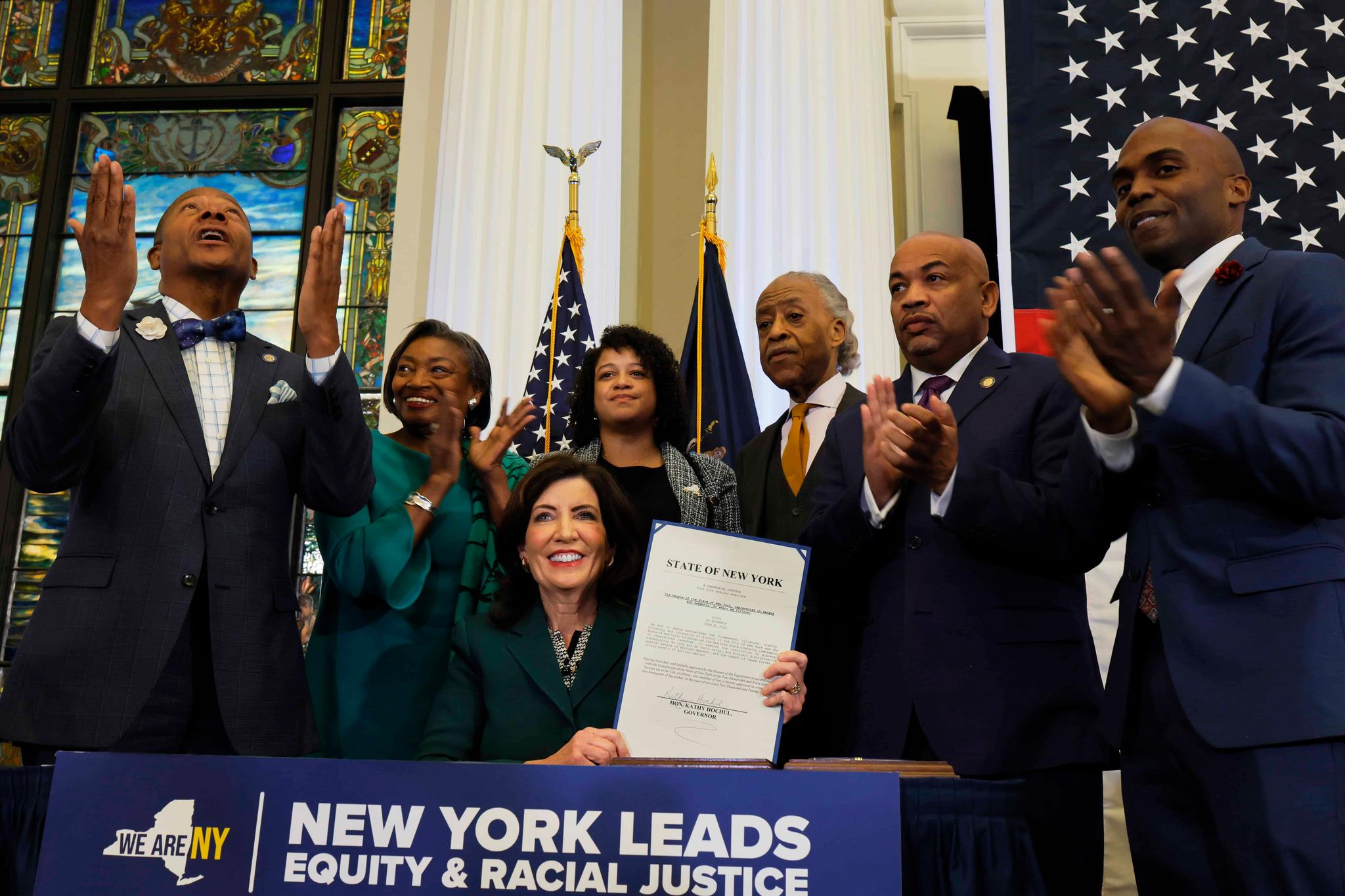 Gov. Kathy Hochul Signs Bill To Consider Slavery Reparations