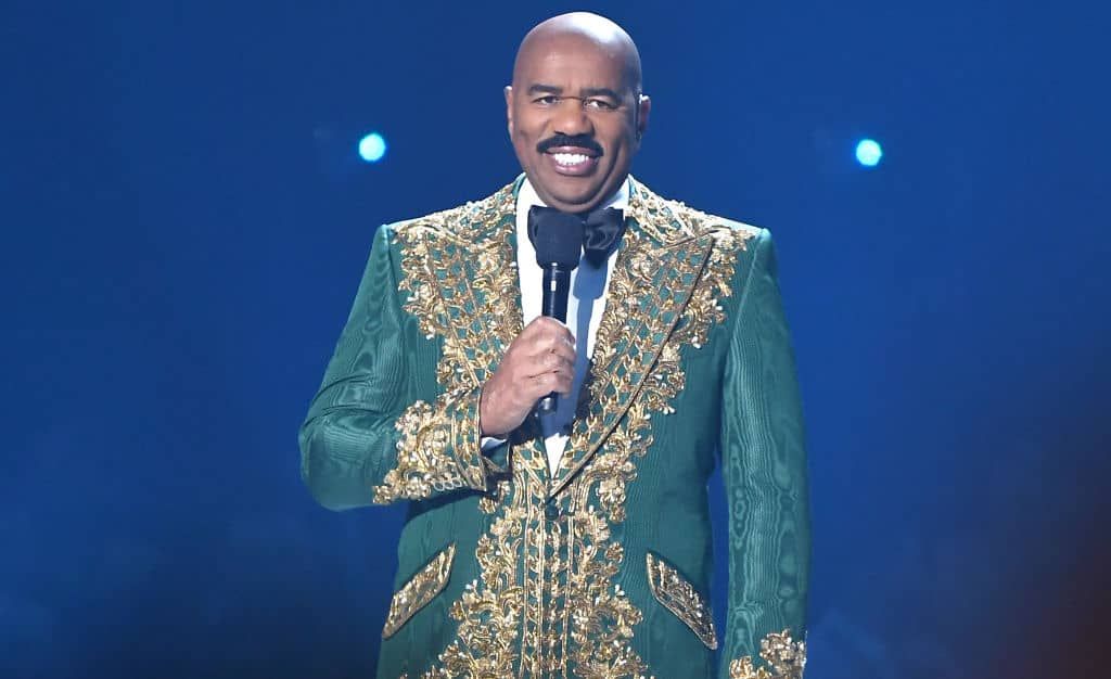 Steve Harvey And Michael B. Jordan Reunite At An NBA Preseason Game